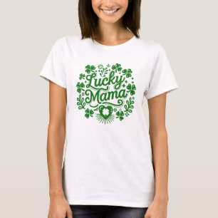 T-shirt Lucky mama st Patrick jour femmes mignonnes et fes