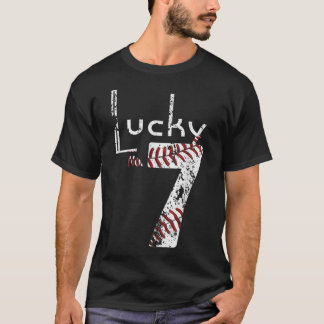 T-shirt Lucky Numéro Sept Favori Déshabilisé Numéro Seve