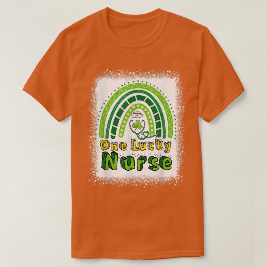 T-shirt Lucky Nurse Lucky Rainbow Shamrock St patrick (Design devant)