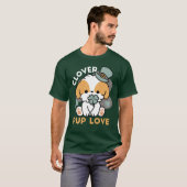 T-shirt Lucky Pup with Clover - St. Patrick's Day Cadeau (Devant entier)