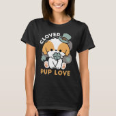 T-shirt Lucky Pup with Clover - St. Patrick's Day Cadeau (Devant)