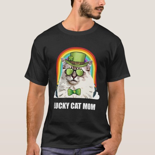 T-shirt Lucky Ragdoll Cat Mom St Patricks Day (Devant)