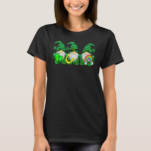 T-shirt Lucky Rainbow Gnome Happy St Patrick's Day Kids Wo (Devant)