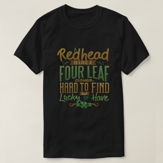 T-shirt Lucky Redhead St Patrick jour Vert Shamrock irland (Design devant)