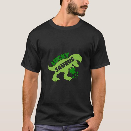 T-shirt Lucky Saurus - Dino du jour de la Saint Patrick (Devant)