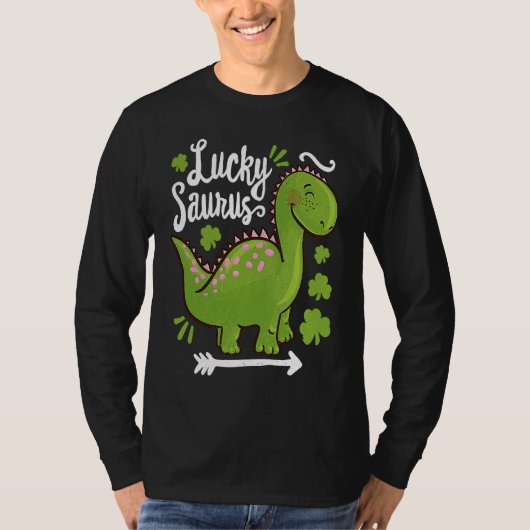 T-shirt Lucky Saurus Dinosaur Dino St Patricks Day Toddler (Devant)