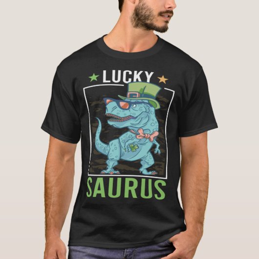 T-shirt Lucky Saurus Irish Rex Dinosaur St Patrick s Day (Devant)