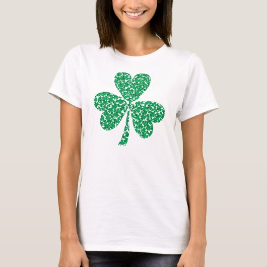 T-shirt Lucky Shamrock fait de petits Shamrocks (Devant)