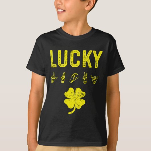 T-shirt LUCKY Sign Language Jour de la Saint Patrick de se (Devant)
