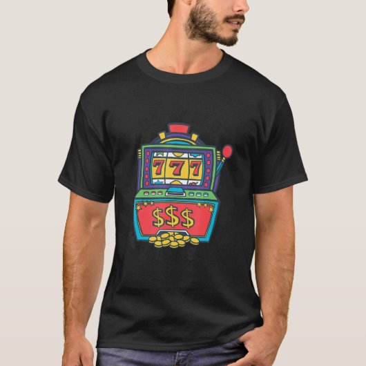 T-shirt Lucky Slot Machine Casino Poker de jeu (Devant)