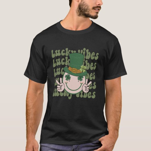 T-shirt Lucky Smile Face St Patrick Day (Devant)