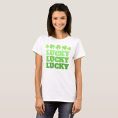 T-shirt Lucky St Patrick Day Lucky green text (Devant entier)