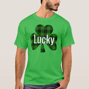 T-shirt Lucky St. Patty’s Shamrocks carreaux verts
