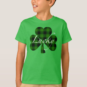 T-shirt Lucky St. Patty’s Shamrocks   carreaux verts