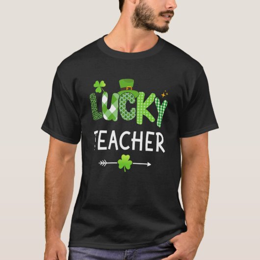 T-shirt Lucky teacher with shamrock for St Patricks day sc (Devant)