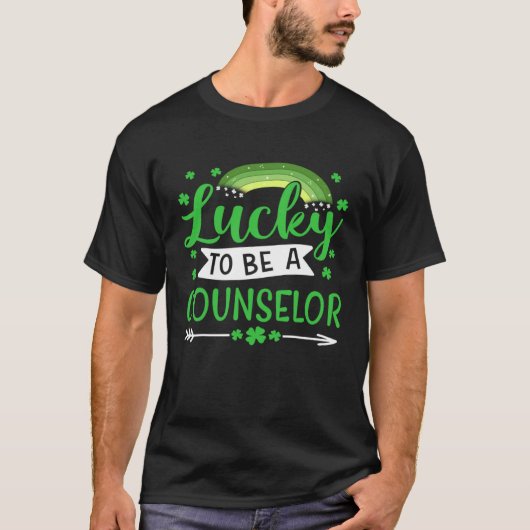 T-shirt Lucky To Be A Counselor St Patricks Day Shamrock (Devant)