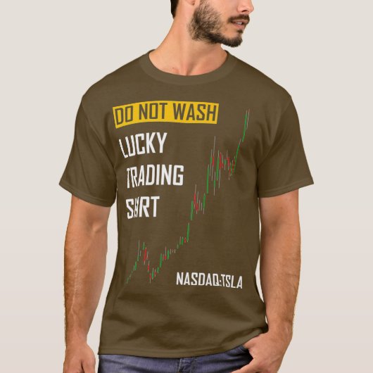 T-shirt Lucky Trading Tesla Stock Ne pas laver Bull (Devant)