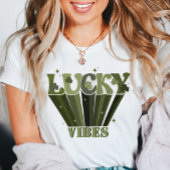 T-shirt Lucky Vibes Retro St Patrick's Day Shamrock irland