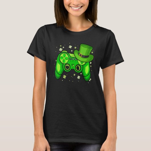 T-shirt Lucky Video Game Leprechaun St Patrick's Day Gamer (Devant)