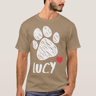 T-shirt Lucy My Dog Lucy J'aime mon chien Lucy Puppy Log C