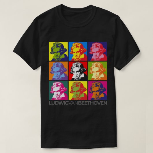 T-shirt Ludwig van Beethoven pop-art portrait poster Class (Design devant)