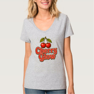 T-shirt Lueur de Cerise Rétro Graphique de Cerise Vintage