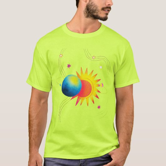 T-shirt Lueur d'éclipse cosmique. (Devant)