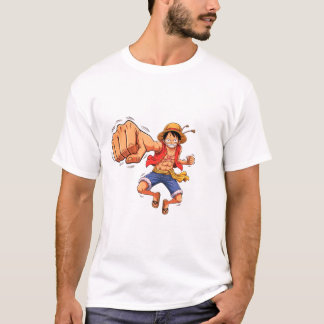 T-shirt Luffy Character - Unisex T Shirt (White W Design)