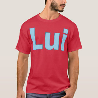 T-shirt Lui bleu nom lettre personnalisée texte
