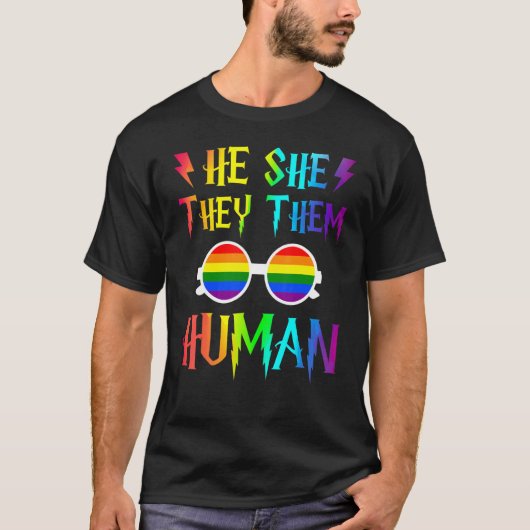 T-shirt Lui Ils Eux Gay pride Lgbtq Humain (Devant)