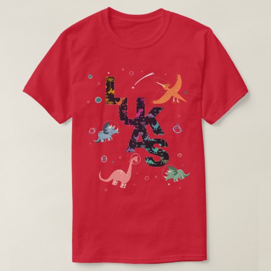 T-shirt Lukas  Cool Boys Name with cute Space Astronaut Di (Design devant)