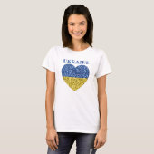 T-shirt L'Ukraine drapeau parties scintillant faux pétille (Devant entier)
