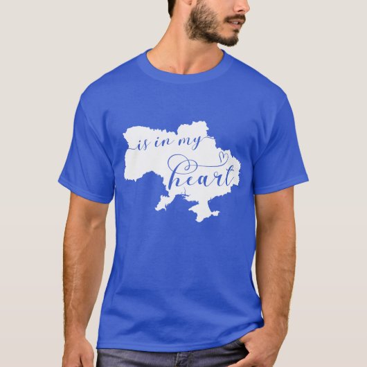 T-shirt L'Ukraine Est Dans Mon Coeur, Carte (Devant)