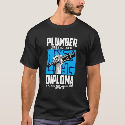 T-shirt Lumber Pour Pipefitter À L'Aide D'Un Diplôme D'Éco (Devant)
