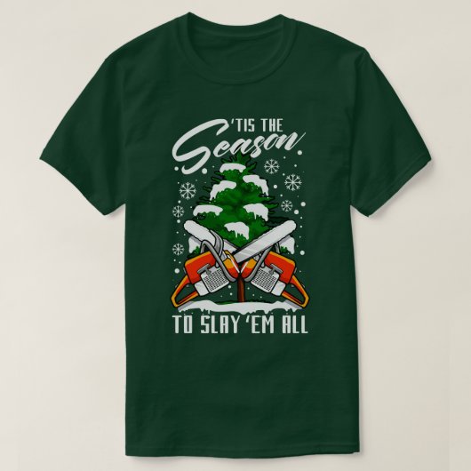 T-shirt Lumberjack Funny Chop Bois Noël (Design devant)