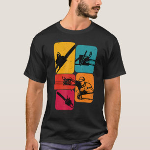 T-shirt Lumberjack Loger tronçonneuse Retro Design