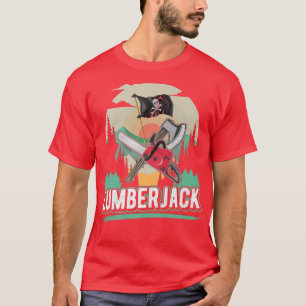 T-shirt Lumberjack Logger Woodworker Arboriste Skeleton Pi