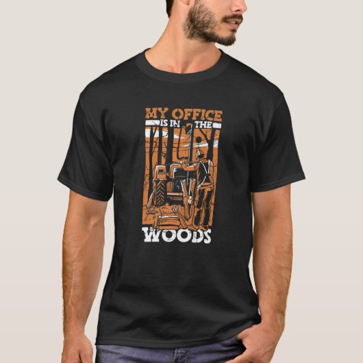 T-shirt Lumberjack Woodworker Ax Chainsaw (Devant)