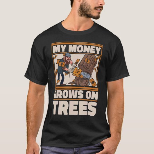 T-shirt Lumberjack Woodworker Ax Chainsaw (Devant)