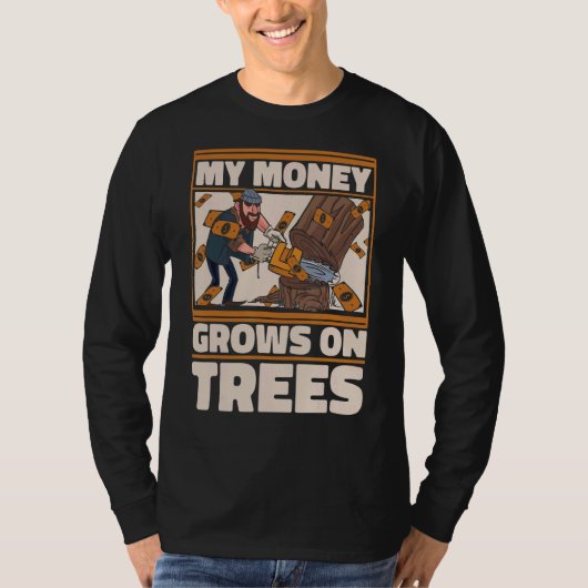 T-shirt Lumberjack Woodworker Ax Chainsaw (Devant)