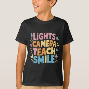 T-shirt Lumière Appareil Photo Enseigner Sourire Chemise D
