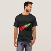 T-shirt Lumière de commande de synthétiseur six (Devant entier)