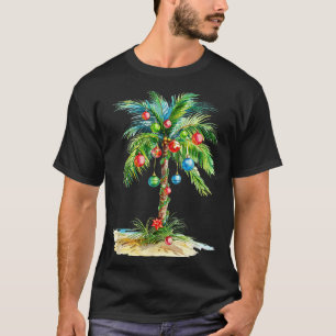 T-shirt Lumière de palmier de Noël Hawaïen Trocal Xmas Hom