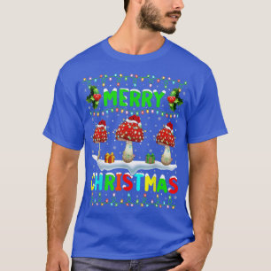 T-shirt Lumière des champignons Noël Chapeau Joyeux Noël M