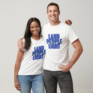 T-shirt Lumière des gens de terre Texte bleu vert Sainte