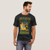 T-shirt Lumière Meownorah Chat Juif Menorah Ugly Chanu (Devant entier)