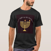 T-shirt Lumière sur l'obscurité Hanoukka Menorah (Devant)