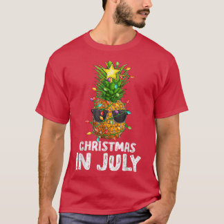 T-shirt Lumières Ananas Xmas arbre drôle Ananas Noël