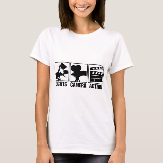 T-shirt Lumières, appareil-photo, action (Devant)