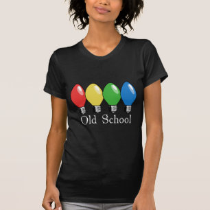 T-shirt Lumières d'arbre de Noël de vieille école